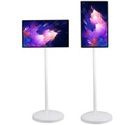 FLNOZAMZ 21.5 Inch 1080P Portable Smart Monitor, Touchscreen TV Rotatable Touch Screen Mobile Smart TV with Camera 6GB 128GB Floor Standing,119x51cm