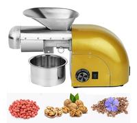 FLNOZAMZ Automatic Oil Press Machine Cold/Hot Nut Oil Extractor Stainless Steel Oil Presser Expeller Temperature Control 24-Hour Continuous Press and Heat Dissipation (Metallic)