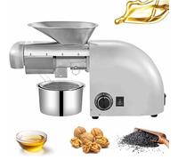 FLNOZAMZ Automatic Oil Press Machine Cold/Hot Nut Oil Extractor Stainless Steel Oil Presser Expeller Temperature Control 24-Hour Continuous Press and Heat Dissipation for Peanut Hemp Sesame (Silver)