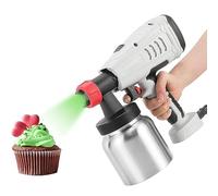 FLNOZAMZ Paint Sprayer Gun, 800W High Power Airbrush with 2 Copper Nozzles & 3 Patterns, Chocolate Spray Gun for Furniture, Cabinets, Fence, Garden Chairs and Walls