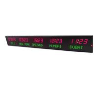 FLNOZAMZ World Time Zones Clock, Multiple LED World Time Clock, 3 Levels Of Brightness Adjustment, 5 Cities World Time Clock, for Multinational Enterprises Hotels Office