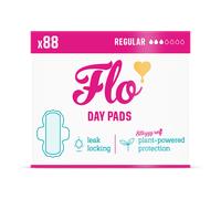 Flo Bamboo Day Period Pads with Wings - Super Absorbent, Soft, Thin (88 Pads)