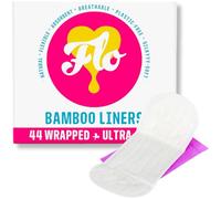 Flo Bamboo Long Daily Panty Liners - Ultra Thin, Soft, Breathable - Unwrapped - 44 Daily Liners