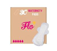 Flo Bamboo Maternity Pads - Ultra Absorbent, Maximum Protection, Ultra Long - 4 Wings, Breathable Pads for Postpartum - 30 Pads