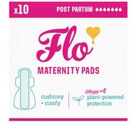 Flo Bamboo Maternity Pads - Ultra Absorbent, Maximum Protection, Ultra Long - 4 Wings, Breathable Pads for Postpartum - 10 Pads