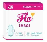 Flo - Day Menstrual Pads (16 Pack) - Organic Bamboo Period Pads for Women - Regular Flow - Leak Locking - Winged, Ultra-Thin - Absorbent, Soft & Breathable - Plant Based - Vegan, Cruelty Free