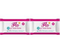 Flo - Get Fresh Wipes (20 Count, Pack of 2) pH Balanced Feminine Wipes - Super Soft - Soothing Aloe Vera, Coconut, Shea Butter - Sensitive Skin Friendly - Made with Plant Cellulose - Vegan Friendly