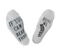 Flo Fashionable Slogan Socks - White / If You Can Read This, Bring Me Chocolate