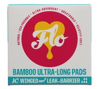 FLO Natural Bamboo Ultra Long Winged Night Pads - Pack of 10