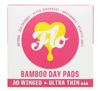 FLO Natural Bamboo Ultra Thin Winged Day Pads - Pack of 16