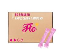 Flo Organic Cotton Applicator Regular Tampons - Absorbent, Soft, Smooth Applicator - Regular Flow Tampons - 80 Tampons Bulk Pack