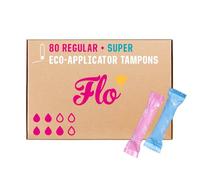 Flo Organic Cotton Applicator Tampons - 44 Regular & 36 Super Tampons