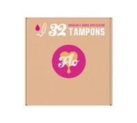 FLO Tampons with Applicator, Made from 100% Organic Cotton, Biodegradable & Ultra-Absorbent - Combo Pack 16 Regular & 16 Super Tampons