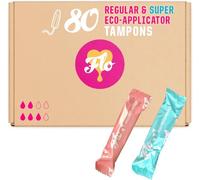 Flo Organic Cotton Applicator Tampons - Super Absorbent, Soft, Smooth Applicator - Combo Pack 44 Regular & 36 Super Tampons