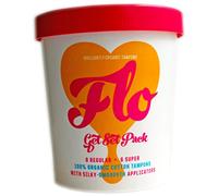 FLO Organic Tampons - Soft Compact Applicators, Combo Pack (14 Tampons: 8 Regular + 6 Super)