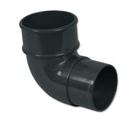 Flo Plast 68mm Round Downpipe Offset Bend 90° Anthracite Grey RAL 7024-112mm x 52mm RB1.A - Pack of 2