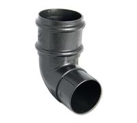 Flo Plast 92.5° Offset Bend Round Cast Iron Effect 112mm x 52mm Half Round Gutter System RB8.CI - Pack of 2