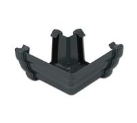 Flo Plast Anthracite Grey External 90° Ogee Gutter Angle Connector 112mm x 52mm RAN2.A - 10 Year Guarantee - Pack of 2