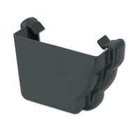Flo Plast Anthracite Grey Ogee Gutter Stop End Outlet Left Hand 110mm x 80mm Niagara System REN1.A - Pack of 4