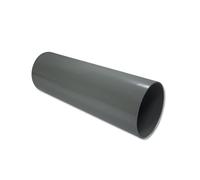 Flo Plast Grey Soil Pipe Plain Ended 3m Length Weatherproof Installation SP1.G - Pack of 2