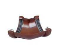 Flo Plast Half Round Gutter 135 Degree Angle 112mm x 52mm Brown RA2.BR 300mm Length with 5 Year Guarantee - Pack of 2