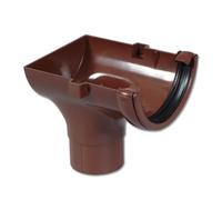 Flo Plast Half Round Gutter Run Outlet Stop End 112mm x 52mm Brown RO2.BR - Pack of 4