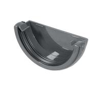 Flo Plast Half Round Gutter Stop End External 112mm Grey - 10 Year Guarantee - 112mm x 52mm RE1.G