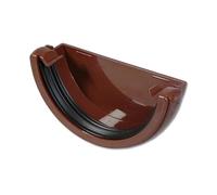 Flo Plast Half Round Gutter Stop End External Brown 112mm x 52mm System RE1.BR
