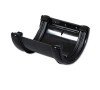 Flo Plast Half Round Gutter Union Black 112mm x 52mm System Joint Connector RU1.BL