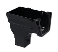 Flo Plast Niagara 110mm x 80mm Ogee Gutter Stop End Outlet Left Hand Black RON2.BL