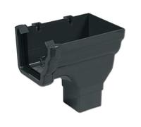 Flo Plast Niagara 110mm x 80mm Ogee Gutter Stop End Outlet Right Hand Anthracite Grey uPVC RON3.A - Pack of 2