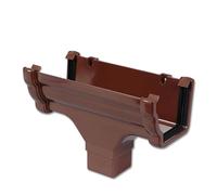 Flo Plast Ogee Gutter Run Outlet Brown 110mm x 80mm Niagara System RON1.BR - Pack of 2