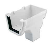 Flo Plast Ogee Gutter Run Outlet Right Hand 110mm x 80mm Niagara System White uPVC RON3.W - Pack of 2