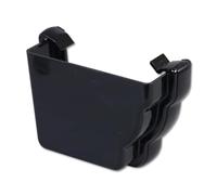 Flo Plast Ogee Gutter Stop End External Left Hand Black 110mm x 80mm Niagara System REN1.BL