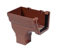 Flo Plast Ogee Gutter Stop End Outlet Left Hand 110mm x 80mm Brown Niagara System RON2.BR