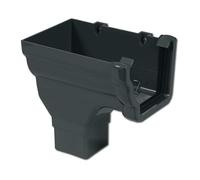 Flo Plast Ogee Gutter Stop End Outlet Left Hand 110mm x 80mm Niagara System Anthracite Grey RON2.A - Pack of 2