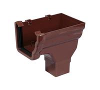 Flo Plast Ogee Gutter Stop End Outlet RH Brown 110mm x 80mm Niagara System RON3.BR - Pack of 2