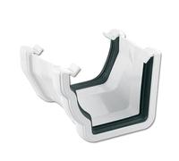 Flo Plast Ogee to Square Gutter Adaptor Left Hand 110mm to 114mm White 114mm x 60mm RNS4.W 10 Year Guarantee