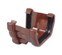 Flo Plast RNS4.BR Brown Ogee to Square Gutter Adapter Left Hand 114mm x 60mm Squareline System - Pack of 4