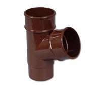 Flo Plast Round Downpipe Branch 112 Degree Brown 68mm Half Round Gutter System RY1.BR