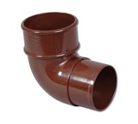 Flo Plast Round Downpipe Offset Bend 90 Degree Brown 112mm x 52mm Half Round Gutter System RB1.BR