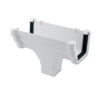 Flo Plast White Ogee Gutter Run Outlet 110mm x 80mm Niagara System uPVC RON1.W - Pack of 4