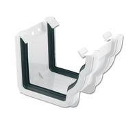 Flo Plast White Ogee Gutter Union Bracket 110mm x 80mm Niagara System Connector RUN1.W - Pack of 2