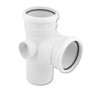 Flo Plast White Soil Pipe Branch 110mm uPVC Drainage System Component SP190.W - Pack of 4