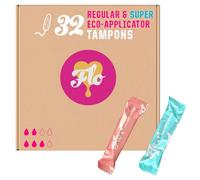FLO Tampons with Applicator, Made from 100% Organic Cotton, Biodegradable & Ultra-Absorbent - Combo Pack 16 Regular & 16 Super Tampons