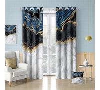 FloAPa Marble Curtains Abstract Marble Texture Marbling Printed Window Treatments Modern Elegant Gray White Drapes for Living Room Bedroom Kitchen Decor,002,W63 xH84