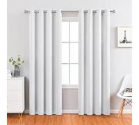 FloAPa Plain Black Out Curtains Thermal Insulated Curtains for Living Room Ultra Soft Blackout Eyelet Curtains Extra Wide Window Panels for Bedroom,003,W132*L213CM