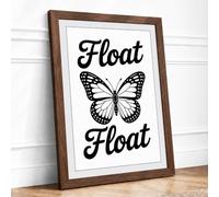 Float Among Words Botanical Framed Wall Art Print A1 (84.1×59.4cm) Walnut, Wall Decor for Living Room, Bedroom, Office & Home, Ready to Hang, Art Gift