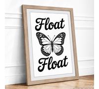Float Among Words Botanical Framed Wall Art Print A3 Oak