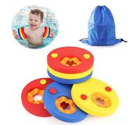 Float Discs Kids Swimming Arm Floats- 6Pcs Arm Bands Floating Swim Wings With Storage Bag Swimmer Foam Discs Wristbands Aid Non Inflatable Buoyancy Rings for Kids Aged 3-6 Pool Beach Swimming Learning
